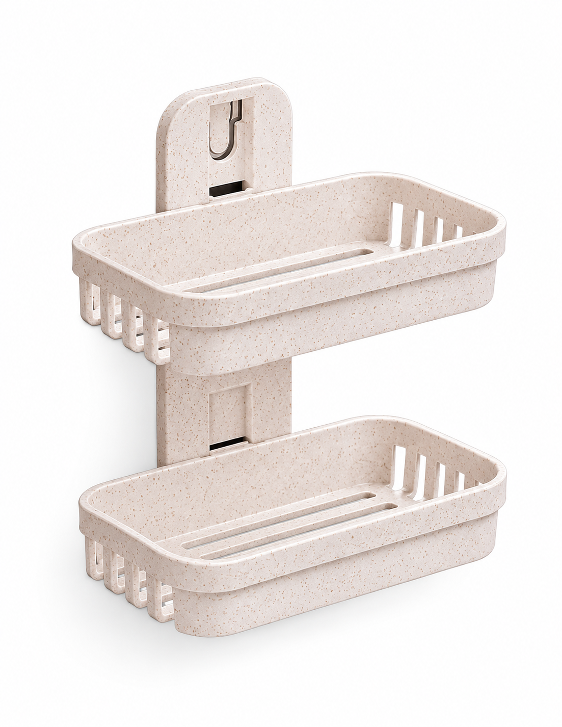 Organizador de baño de pared con doble bandeja